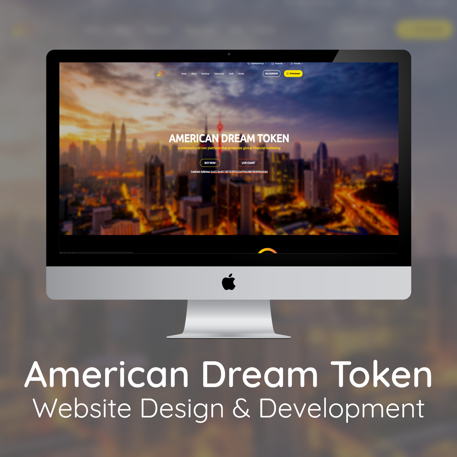 American Dream Token crypto website design portfolio project