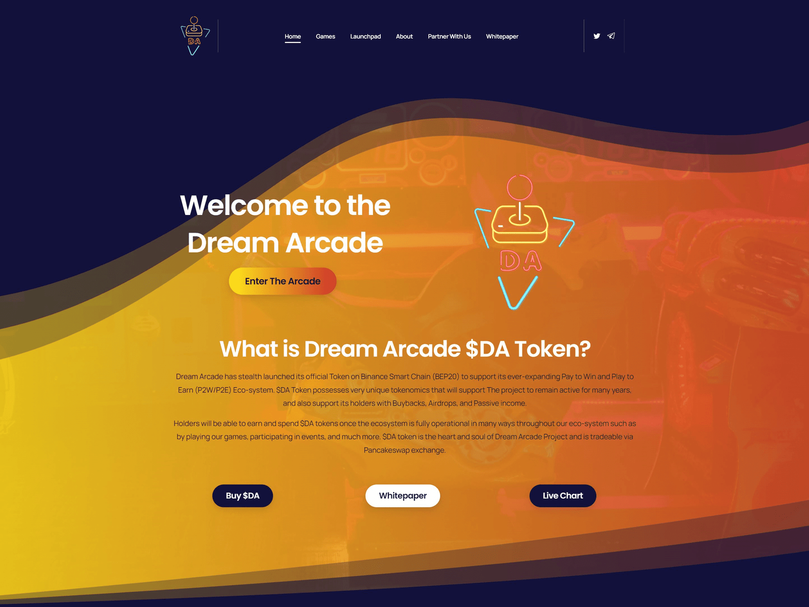 Dream Arcade Web3 Crypto Project website design & development
