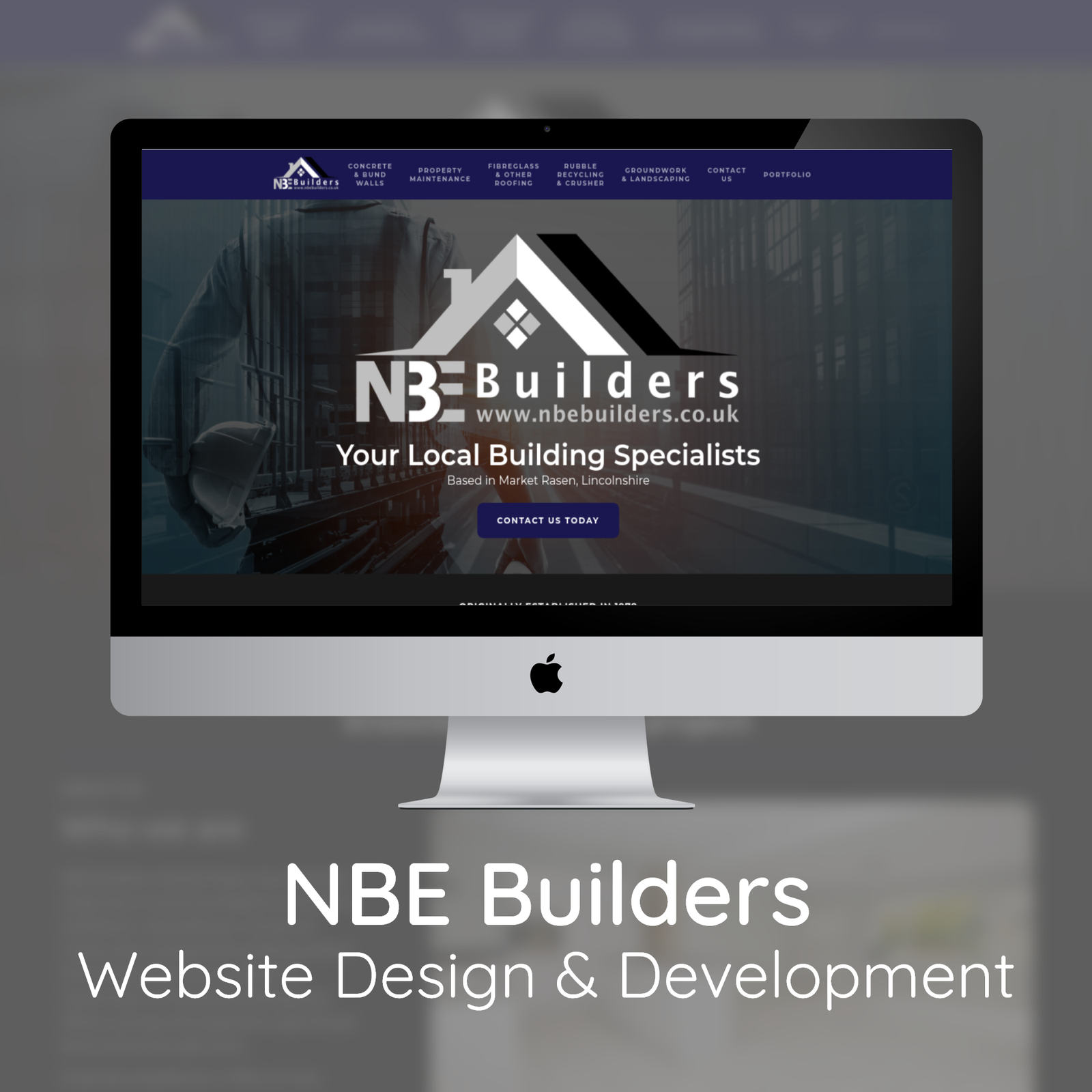 NBE Builders website design portfolio project